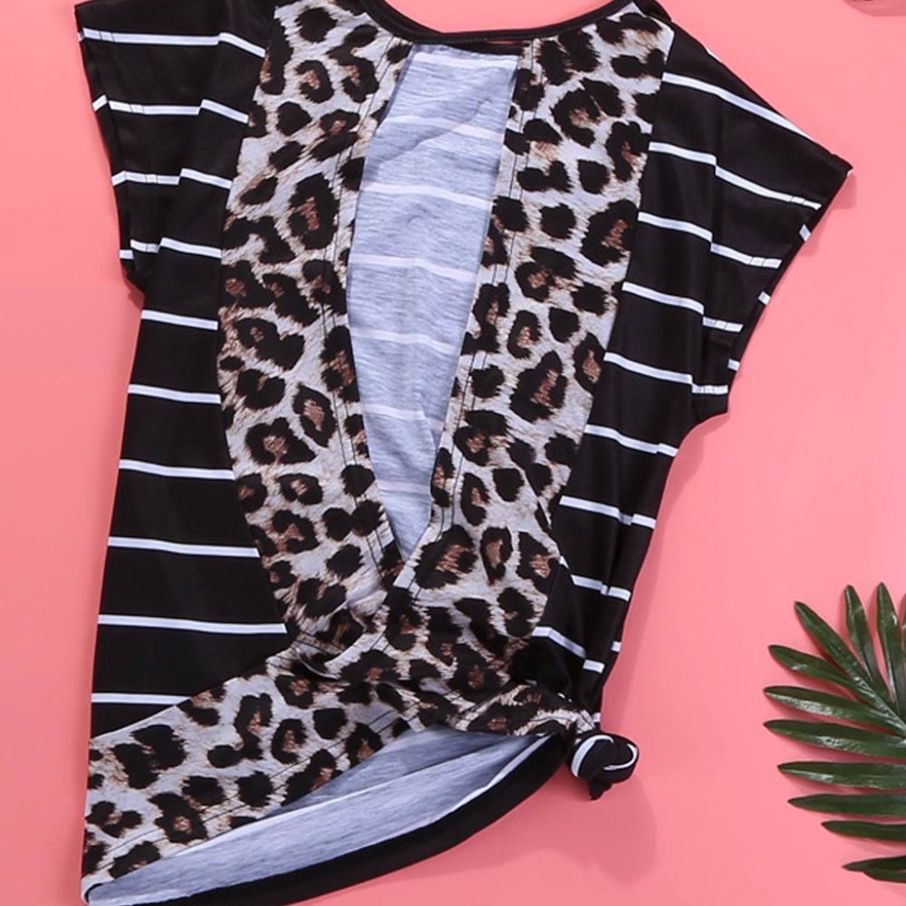 Leopard Open Back Tee - Picture 5 of 11